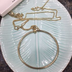 Express Gold Circle Long Necklace